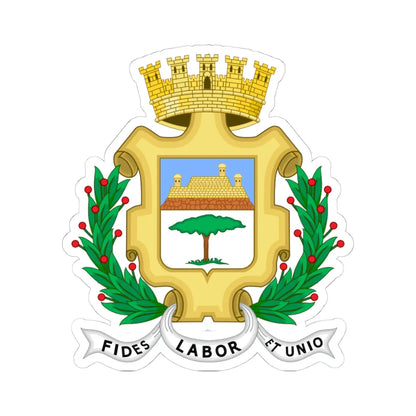 Coat of arms of the city of Cienfuegos Cuba (Cuba) (Coat of Arms) STICKER Vinyl Kiss-Cut Decal 4 Inch White - The Sticker Space