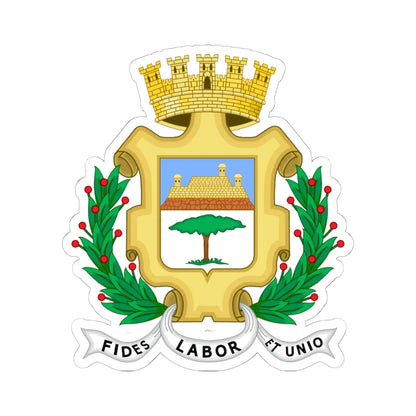 Coat of arms of the city of Cienfuegos Cuba (Cuba) (Coat of Arms) STICKER Vinyl Kiss-Cut Decal 6 Inch White - The Sticker Space