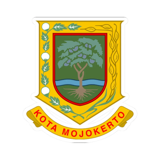Coat of arms of the City of Mojokerto (Indonesia) (Coat of Arms) STICKER Vinyl Kiss-Cut Decal 2 Inch White - The Sticker Space