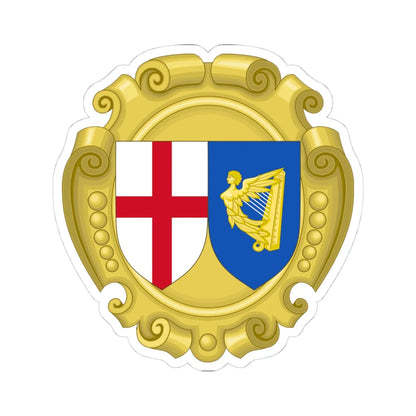 Coat of Arms of the Commonwealth of England (Ireland) (Coat of Arms) STICKER Vinyl Kiss-Cut Decal 4 Inch White - The Sticker Space