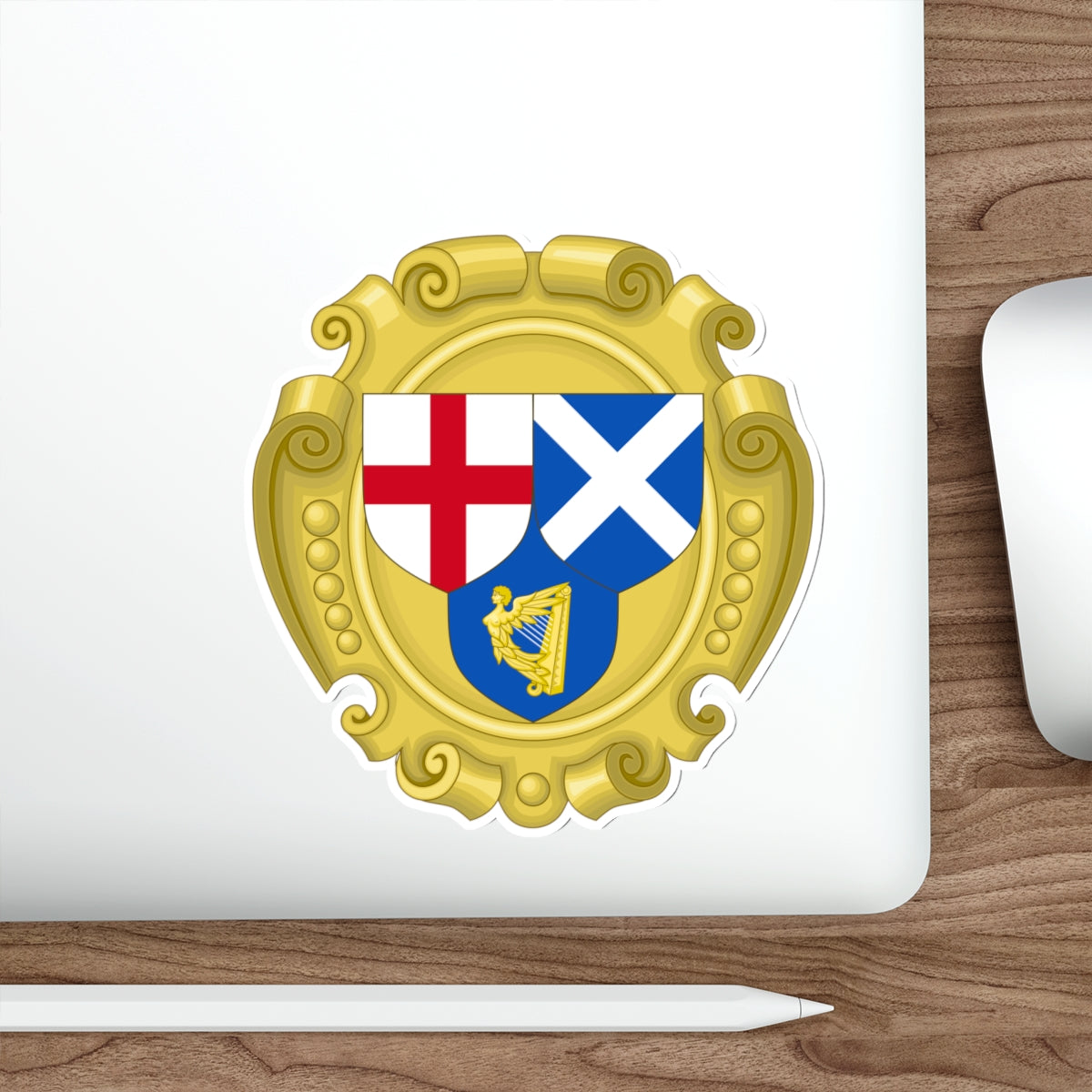 Coat of Arms of the Commonwealth of England, Scotland and Ireland STICKER Vinyl Die-Cut Decal-The Sticker Space