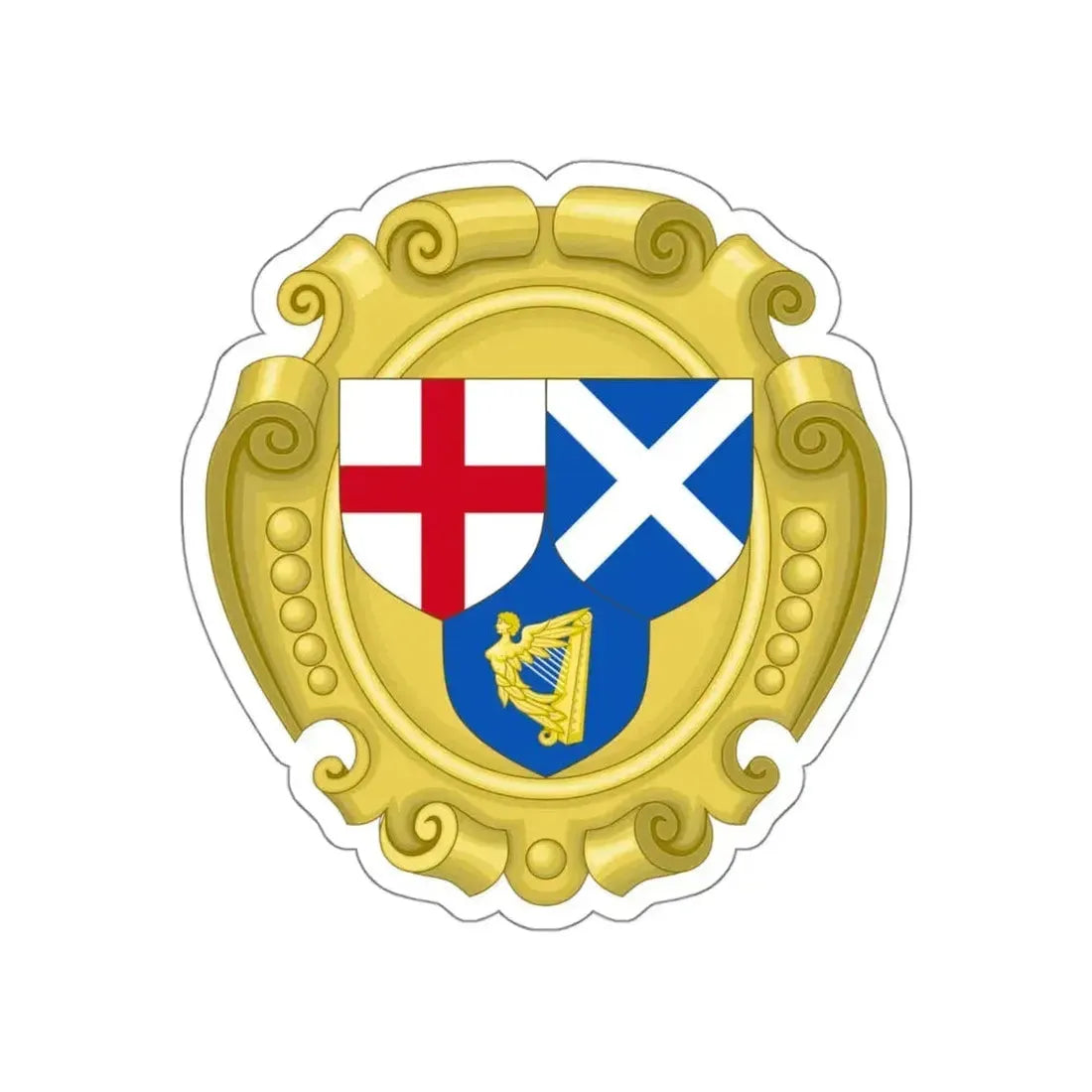 Coat of Arms of the Commonwealth of England, Scotland and Ireland STICKER Vinyl Die-Cut Decal 5 Inch - The Sticker Space