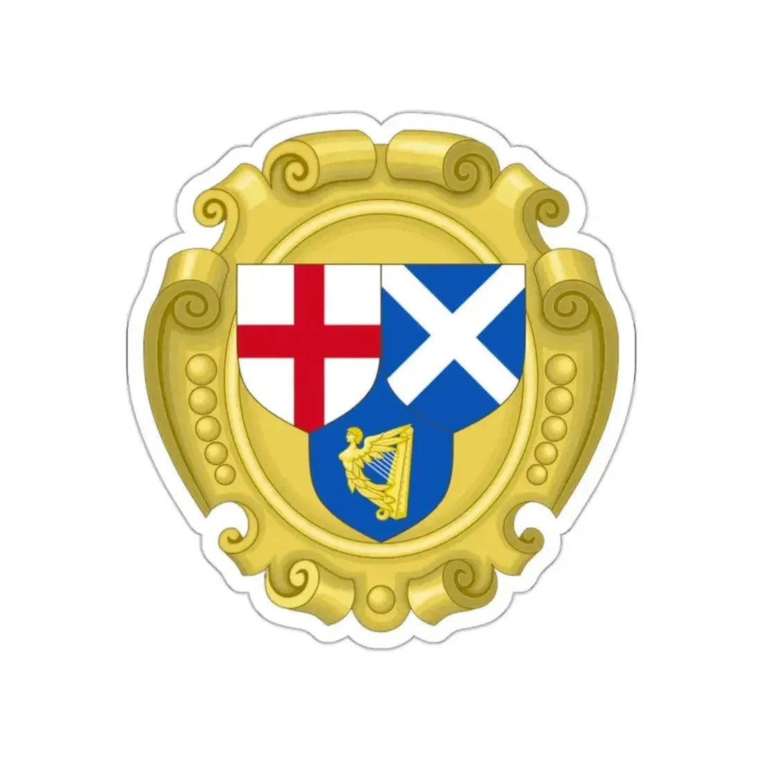 Coat of Arms of the Commonwealth of England, Scotland and Ireland STICKER Vinyl Die-Cut Decal - The Sticker Space