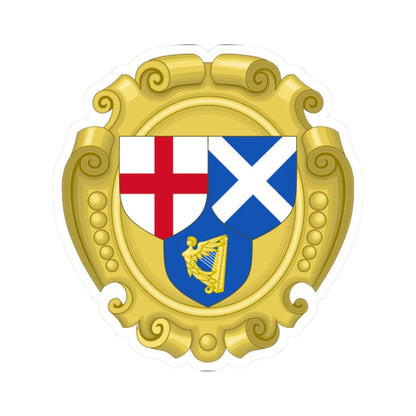 Coat of Arms of the Commonwealth of England Scotland and Ireland (United Kingdom) (Coat of Arms) STICKER Vinyl Kiss-Cut Decal 2 Inch White - The Sticker Space
