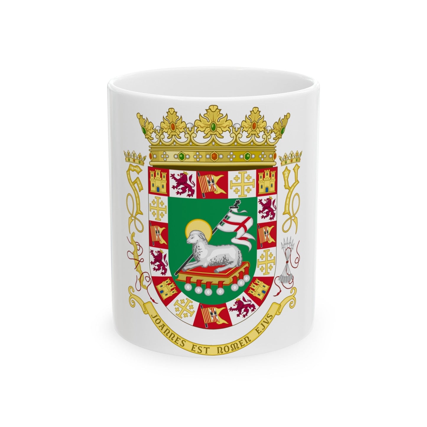 Coat of arms of the Commonwealth of Puerto Rico 2 - White Coffee Mug-11oz-The Sticker Space