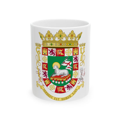 Coat of arms of the Commonwealth of Puerto Rico 2 - White Coffee Mug-11oz-The Sticker Space