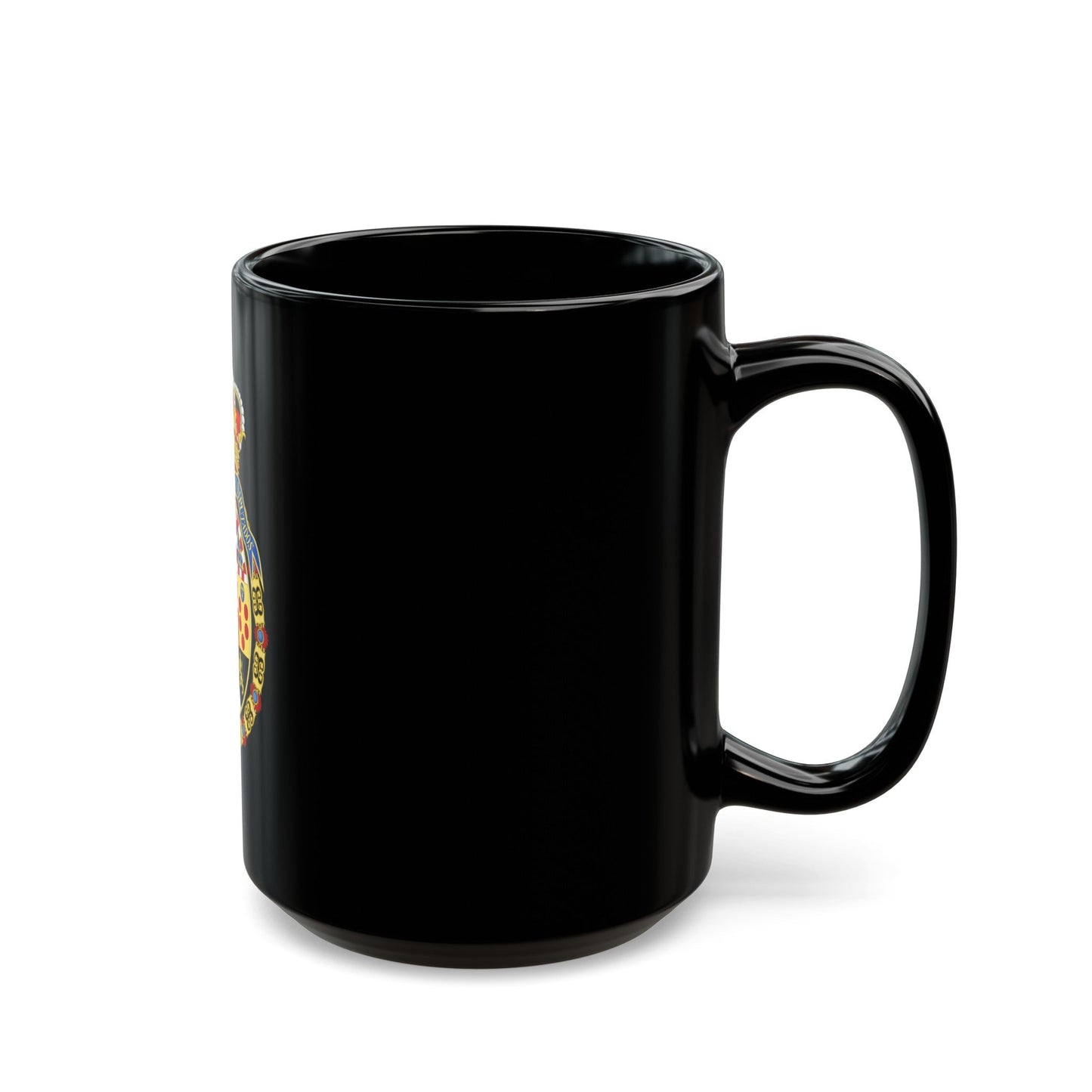 Coat of Arms of the Congress of Spain - Black Coffee Mug-The Sticker Space