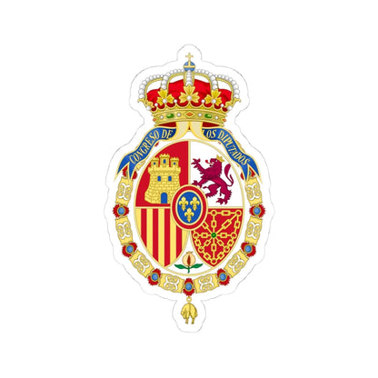 Coat of Arms of the Congress of Spain Correct Version (Spain) (Coat of Arms) STICKER Vinyl Kiss-Cut Decal 4 Inch White - The Sticker Space