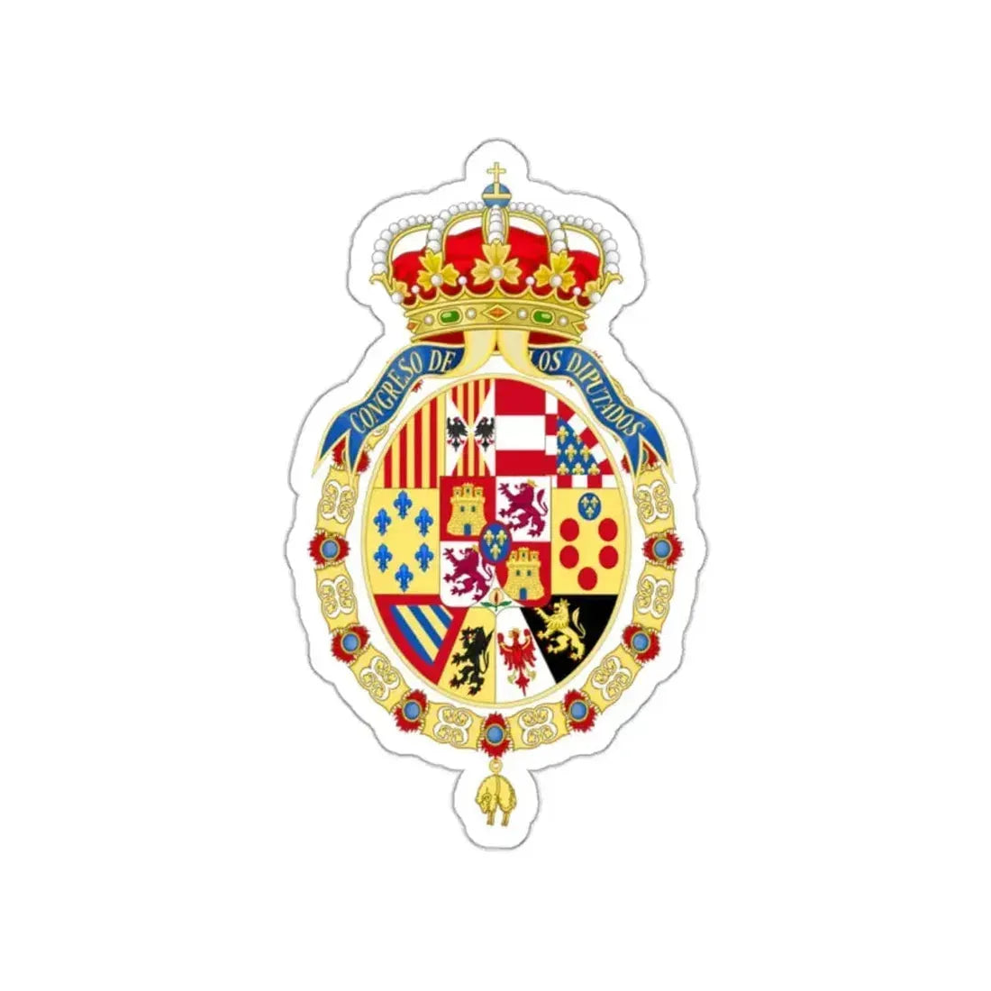 Coat of Arms of the Congress of Spain STICKER Vinyl Die-Cut Decal 2 Inch - The Sticker Space