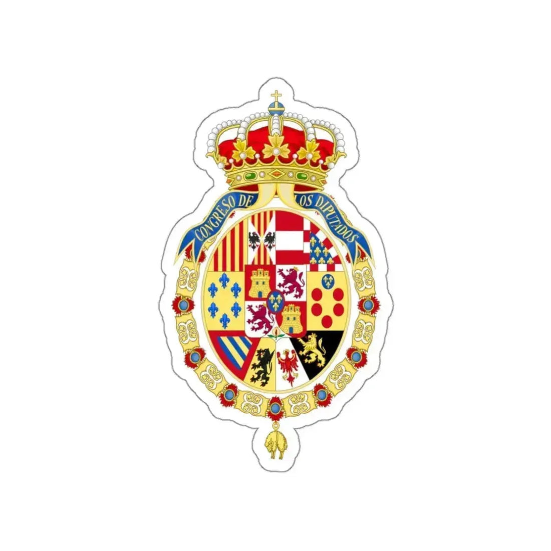 Coat of Arms of the Congress of Spain STICKER Vinyl Die-Cut Decal 3 Inch - The Sticker Space