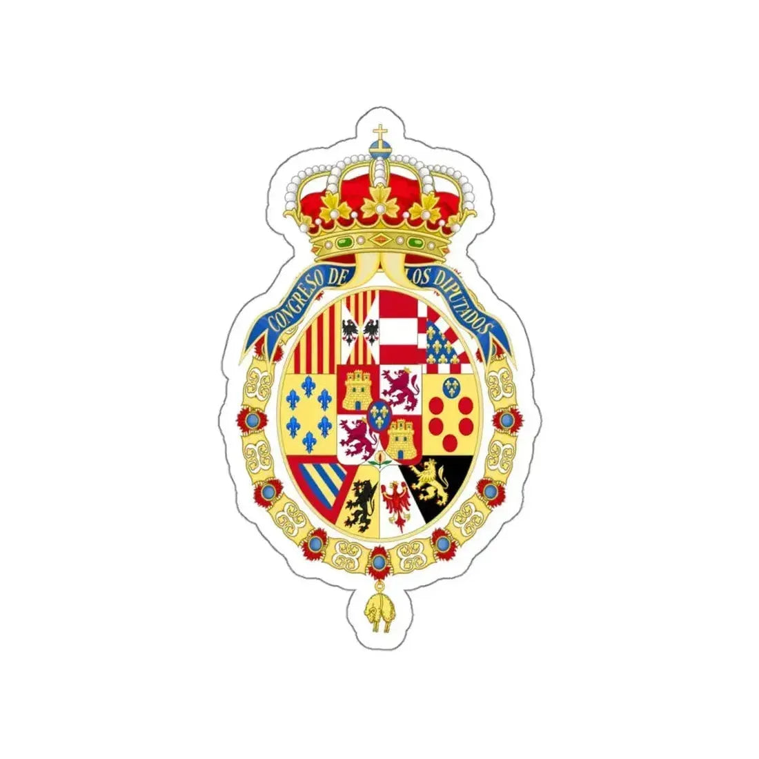 Coat of Arms of the Congress of Spain STICKER Vinyl Die-Cut Decal 5 Inch - The Sticker Space