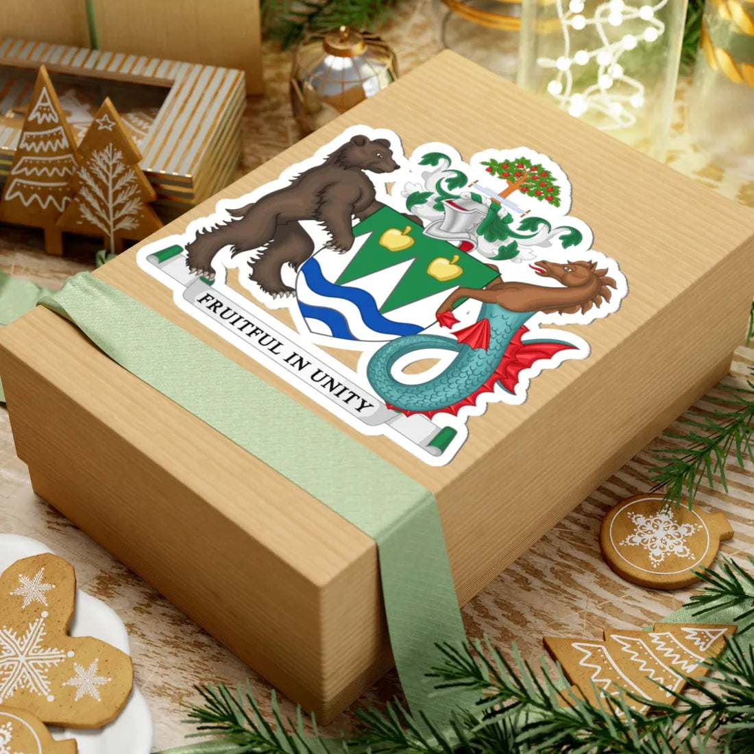 Coat of Arms of the Corporation of the City of Kelowna (Canada) (Coat of Arms) STICKER Vinyl Kiss-Cut Decal - The Sticker Space