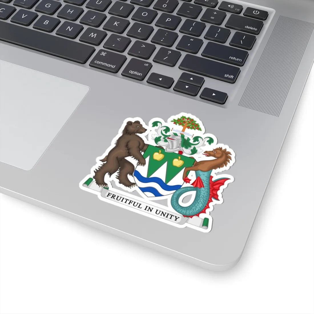 Coat of Arms of the Corporation of the City of Kelowna (Canada) (Coat of Arms) STICKER Vinyl Kiss-Cut Decal - The Sticker Space