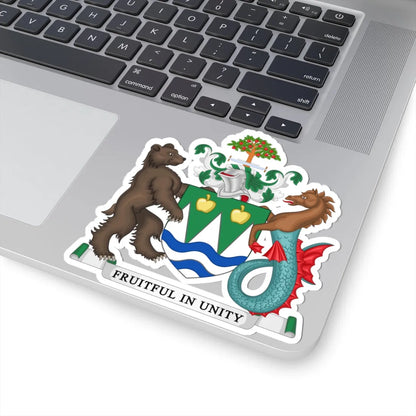 Coat of Arms of the Corporation of the City of Kelowna (Canada) (Coat of Arms) STICKER Vinyl Kiss-Cut Decal - The Sticker Space