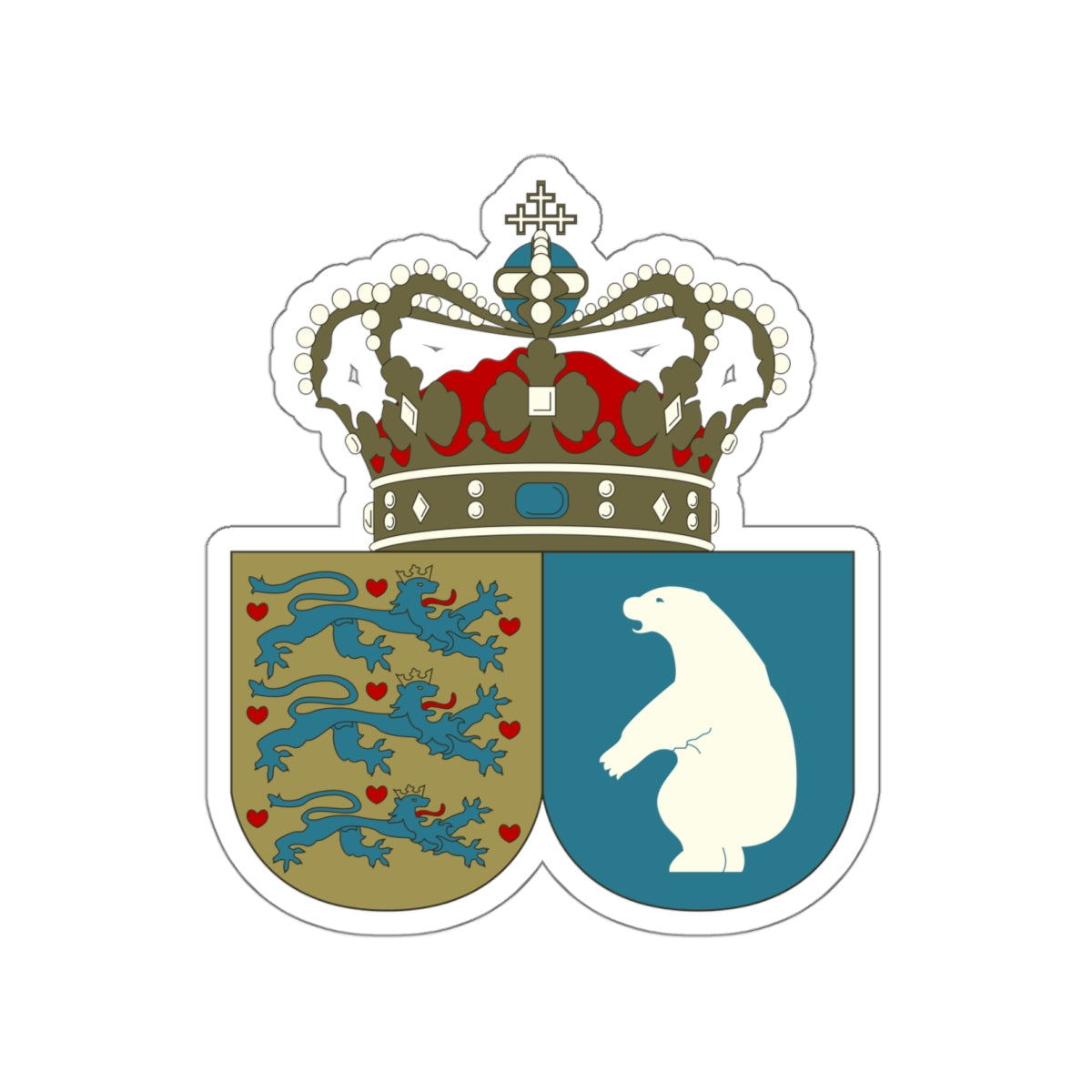 Coat of arms of the County of Greenland STICKER Vinyl Die-Cut Decal-White-The Sticker Space