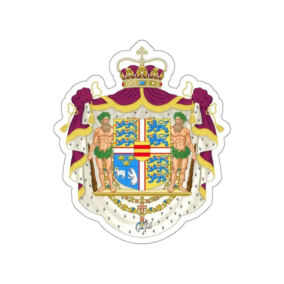 Coat of arms of the Crown Prince of Denmark STICKER Vinyl Die-Cut Decal 3 Inch - The Sticker Space