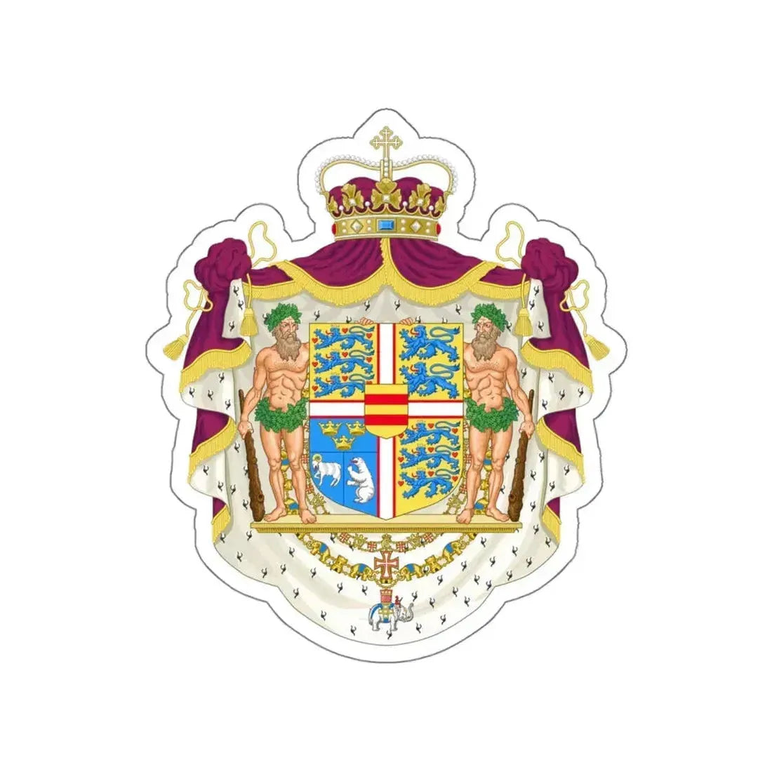 Coat of arms of the Crown Prince of Denmark STICKER Vinyl Die-Cut Decal 6 Inch - The Sticker Space