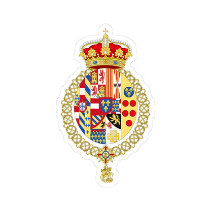 Coat of Arms of the Crown Prince of the Two Sicilies (Italy) (Coat of Arms) STICKER Vinyl Kiss-Cut Decal 3 Inch White - The Sticker Space