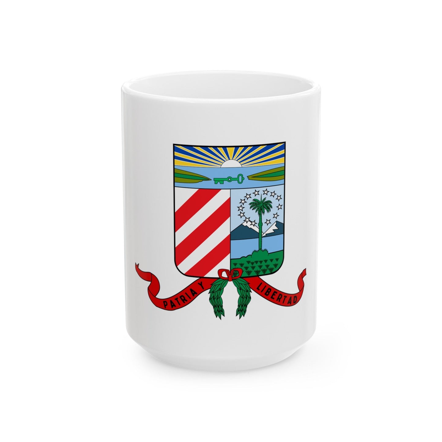 Coat of arms of the Cuban Filibuster Movement - White Coffee Mug-15oz-The Sticker Space