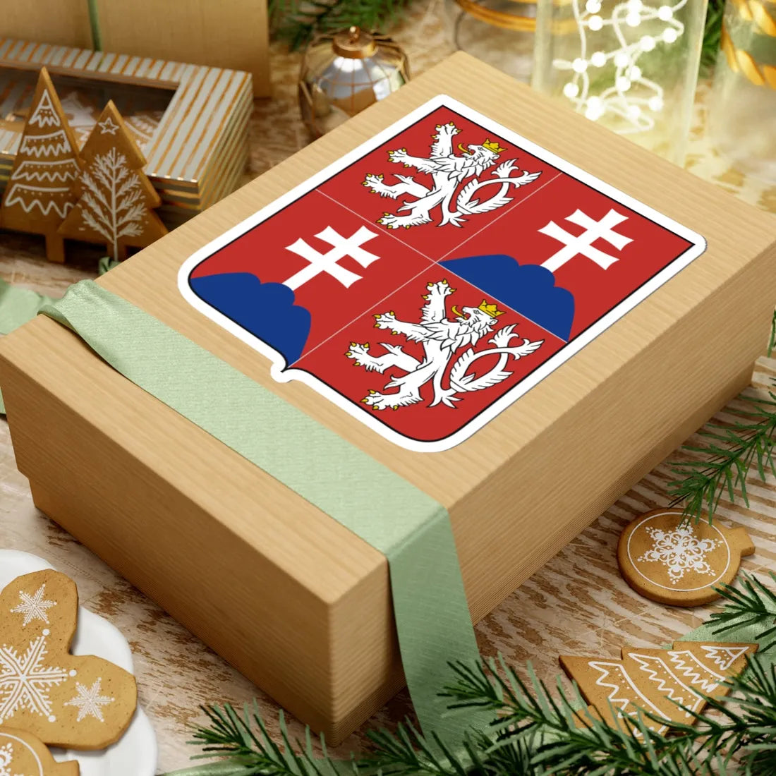 Coat of arms of the Czech and Slovak Federal Republic (Slovakia) (Coat of Arms) STICKER Vinyl Kiss-Cut Decal - The Sticker Space