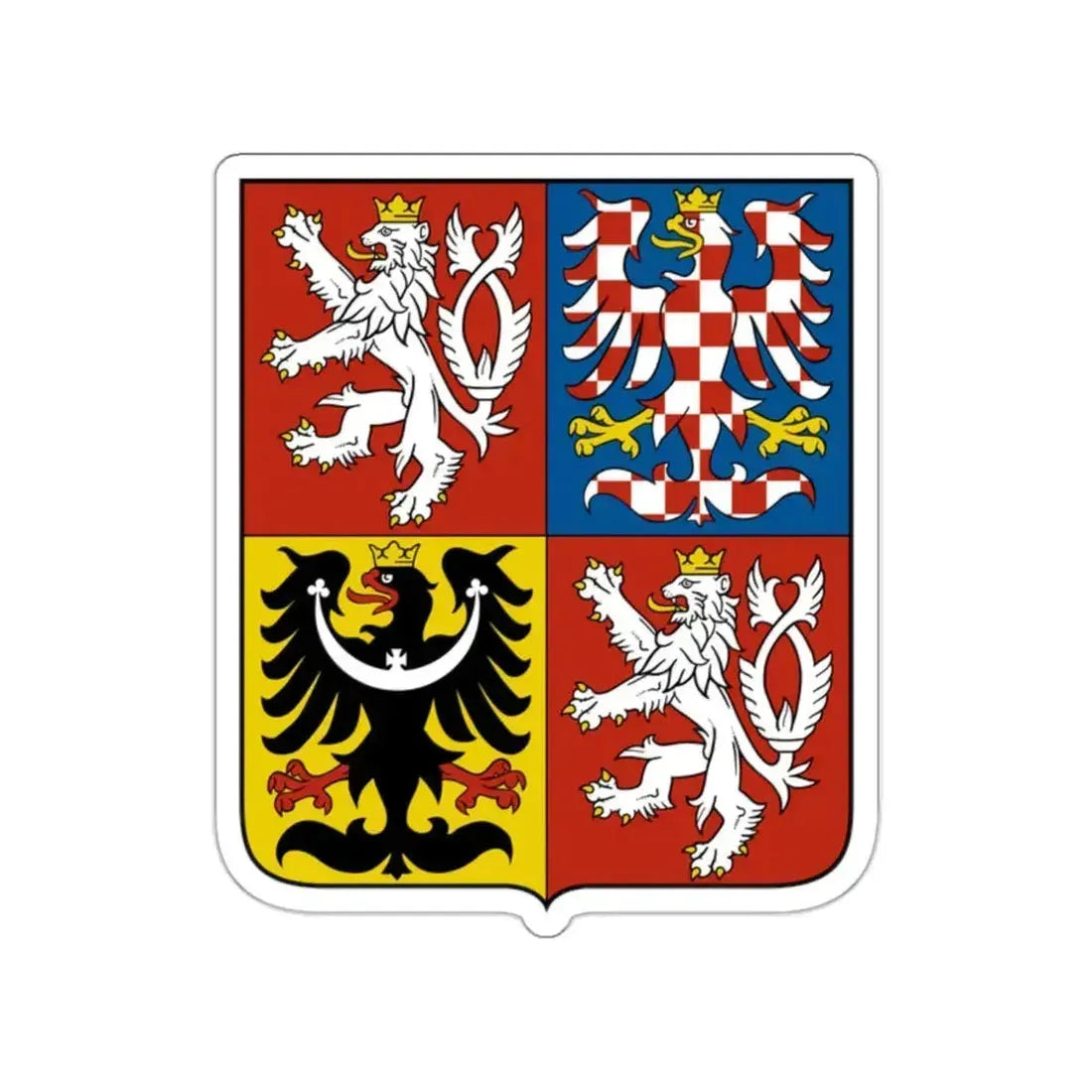 Coat of arms of the Czech Republic STICKER Vinyl Die-Cut Decal 2 Inch - The Sticker Space