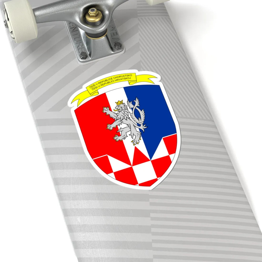 Coat of Arms of the Czechs in Croatia (Croatia) (Coat of Arms) STICKER Vinyl Kiss-Cut Decal - The Sticker Space
