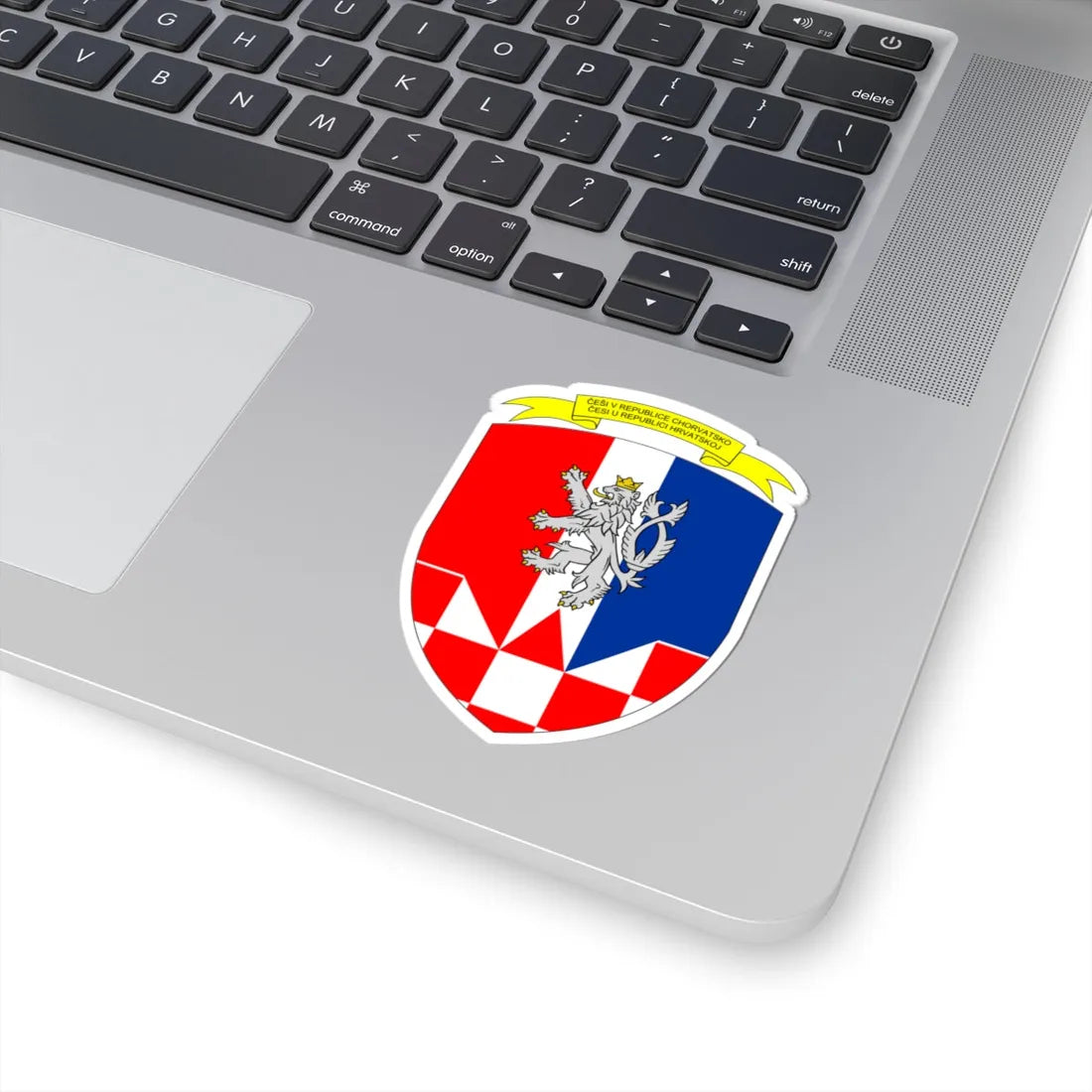 Coat of Arms of the Czechs in Croatia (Croatia) (Coat of Arms) STICKER Vinyl Kiss-Cut Decal - The Sticker Space