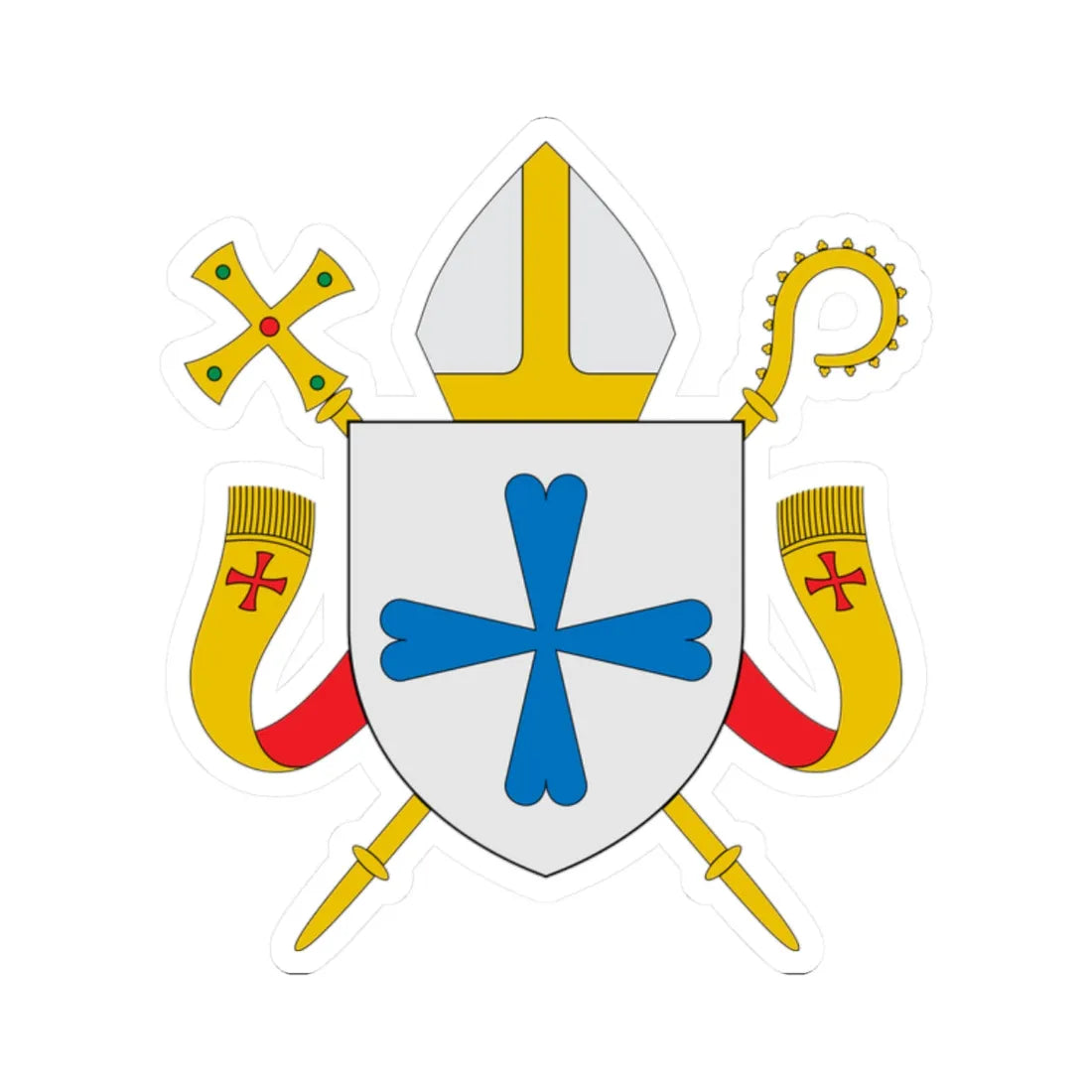 Coat of arms of the Diocese of Helsinki (Finland) (Coat of Arms) STICKER Vinyl Kiss-Cut Decal 2 Inch White - The Sticker Space