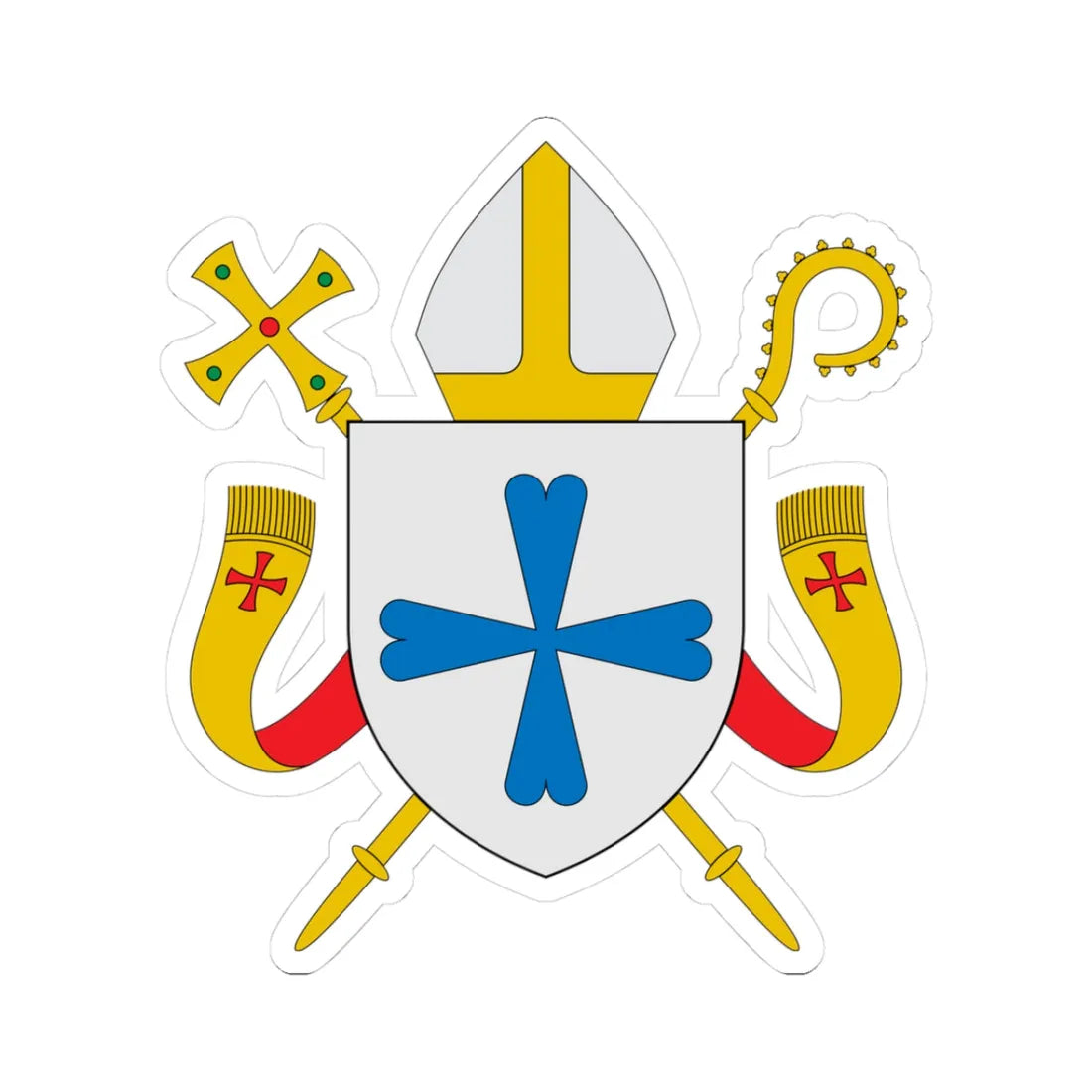 Coat of arms of the Diocese of Helsinki (Finland) (Coat of Arms) STICKER Vinyl Kiss-Cut Decal 3 Inch White - The Sticker Space