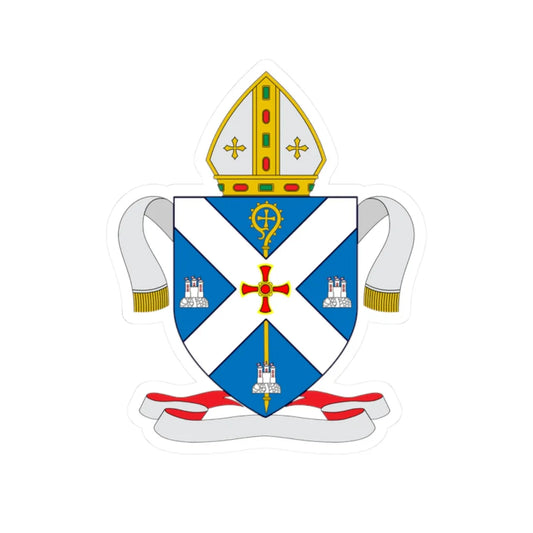 Coat of arms of the Diocese of Hexham and Newcastle (England) (Coat of Arms) STICKER Vinyl Kiss-Cut Decal 2 Inch White - The Sticker Space