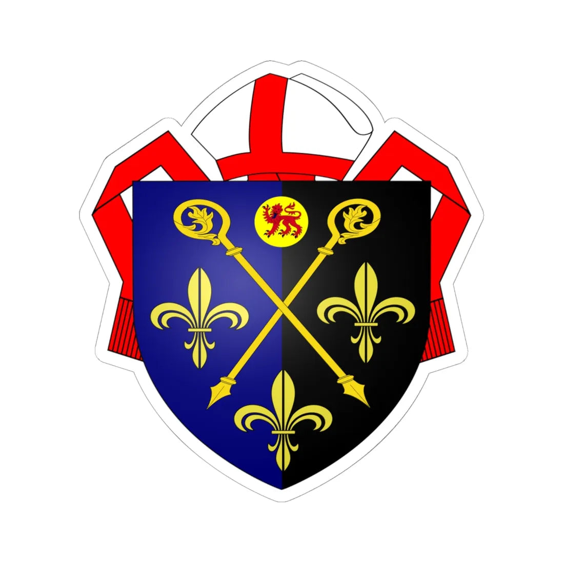 Coat of arms of the Diocese of Monmouth (United Kingdom) (Coat of Arms) STICKER Vinyl Kiss-Cut Decal 6 Inch White - The Sticker Space