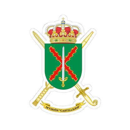 Coat of Arms of the Division Castillejos (Spain) (Coat of Arms) STICKER Vinyl Kiss-Cut Decal 4 Inch White - The Sticker Space