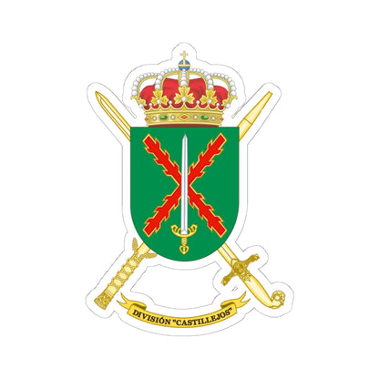 Coat of Arms of the Division Castillejos (Spain) (Coat of Arms) STICKER Vinyl Kiss-Cut Decal 6 Inch White - The Sticker Space