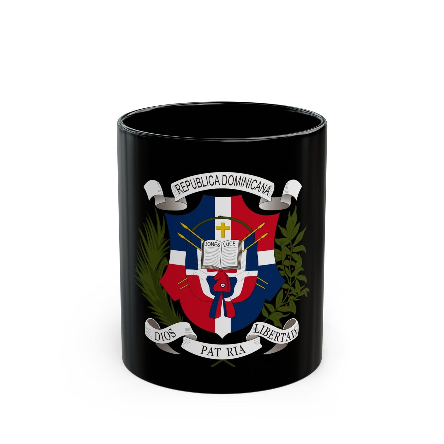 Coat of arms of the Dominican Republic (1860) - Black Coffee Mug-11oz-The Sticker Space