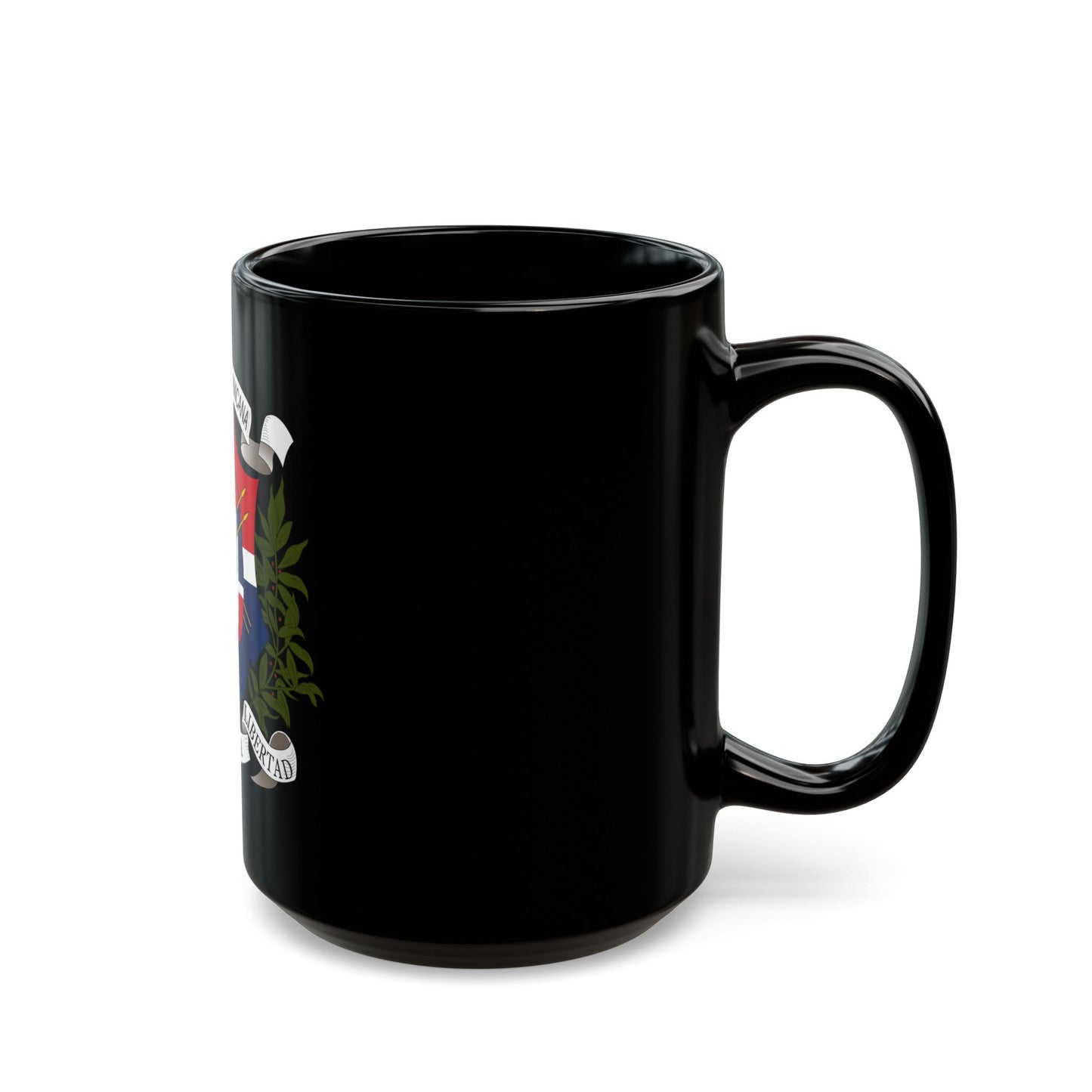 Coat of arms of the Dominican Republic (1860) - Black Coffee Mug-The Sticker Space