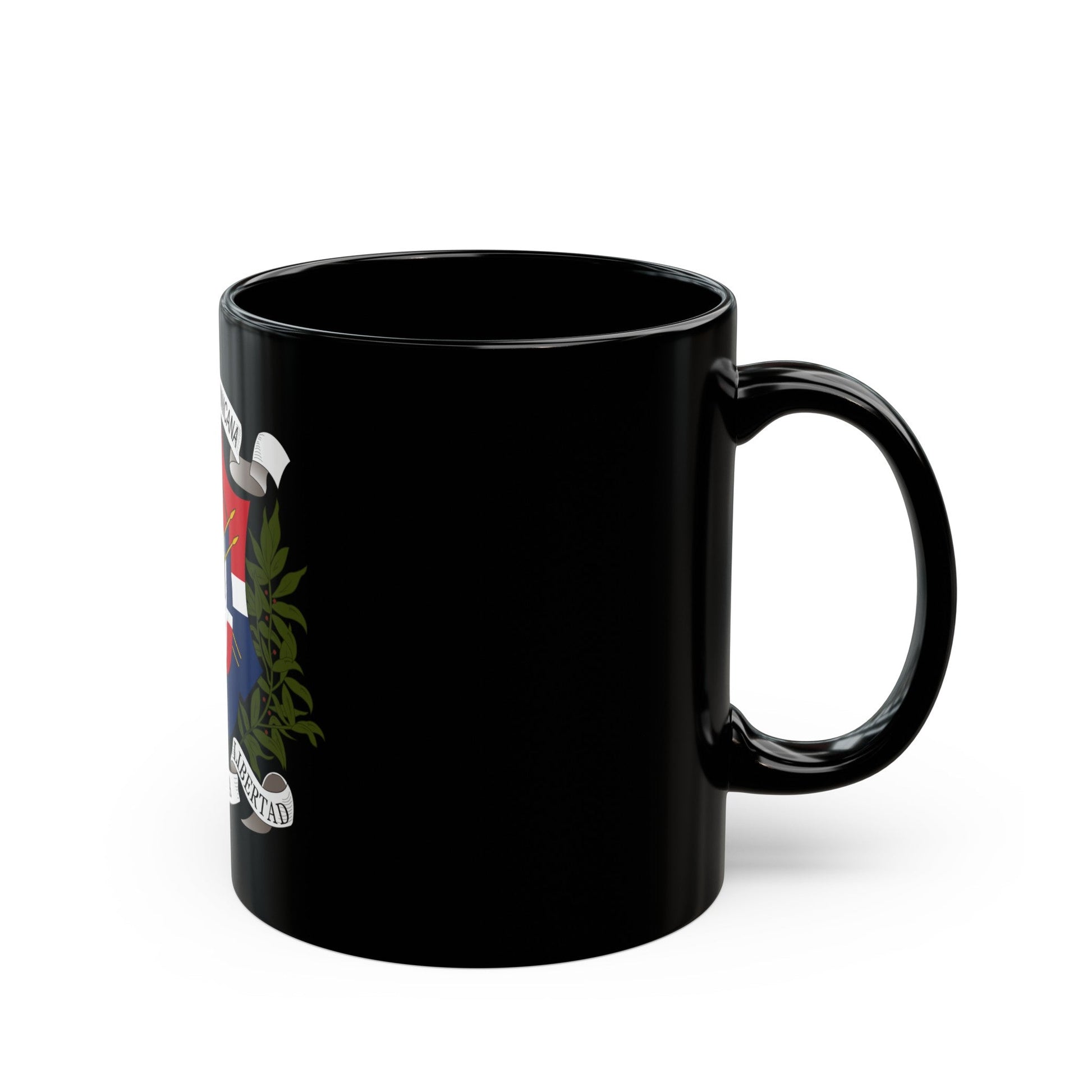 Coat of arms of the Dominican Republic (1860) - Black Coffee Mug-The Sticker Space