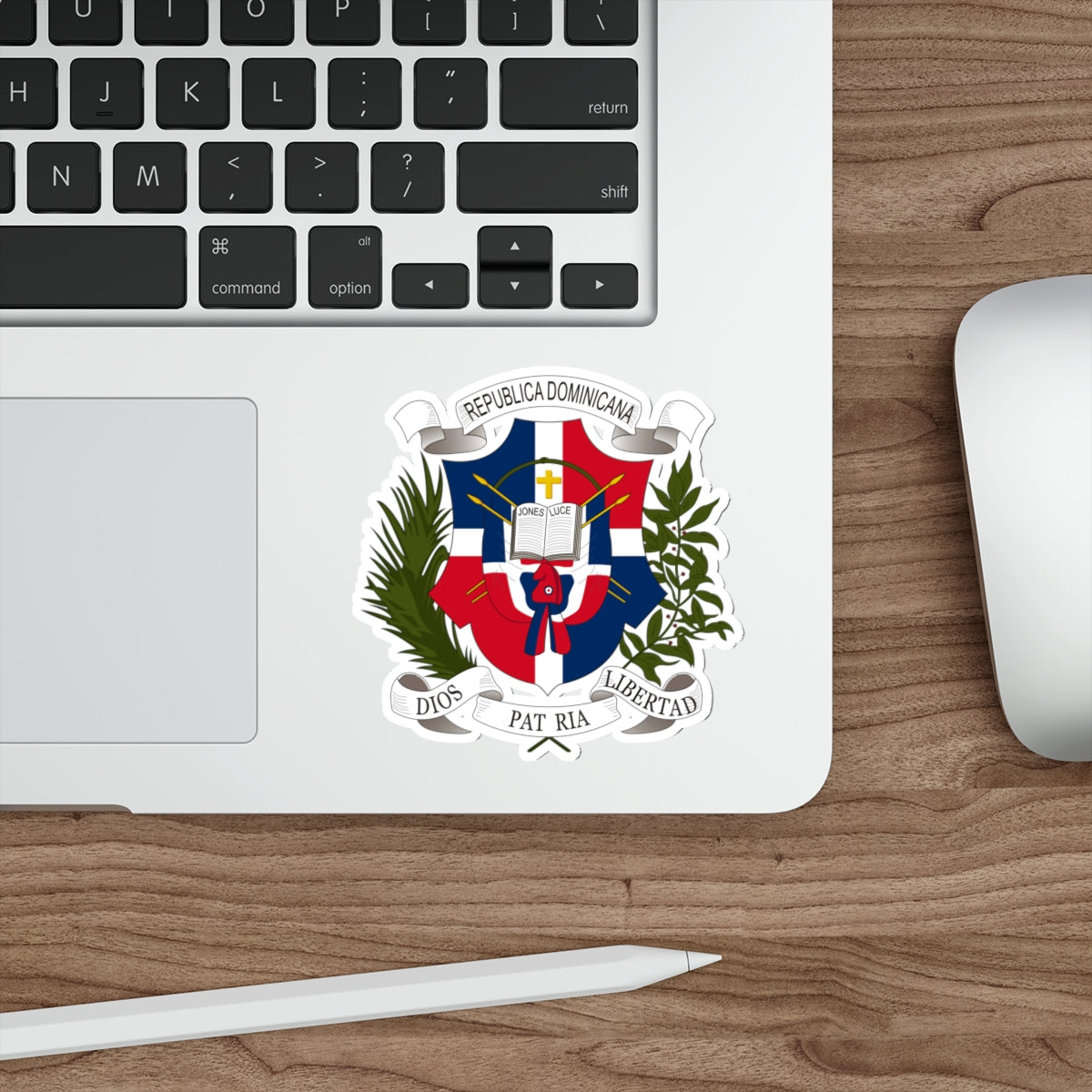 Coat of arms of the Dominican Republic (1860) STICKER Vinyl Die-Cut Decal-The Sticker Space