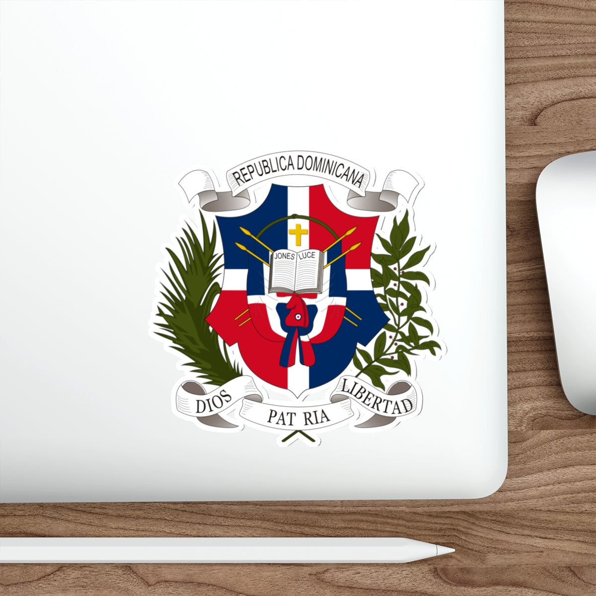 Coat of arms of the Dominican Republic (1860) STICKER Vinyl Die-Cut Decal-The Sticker Space