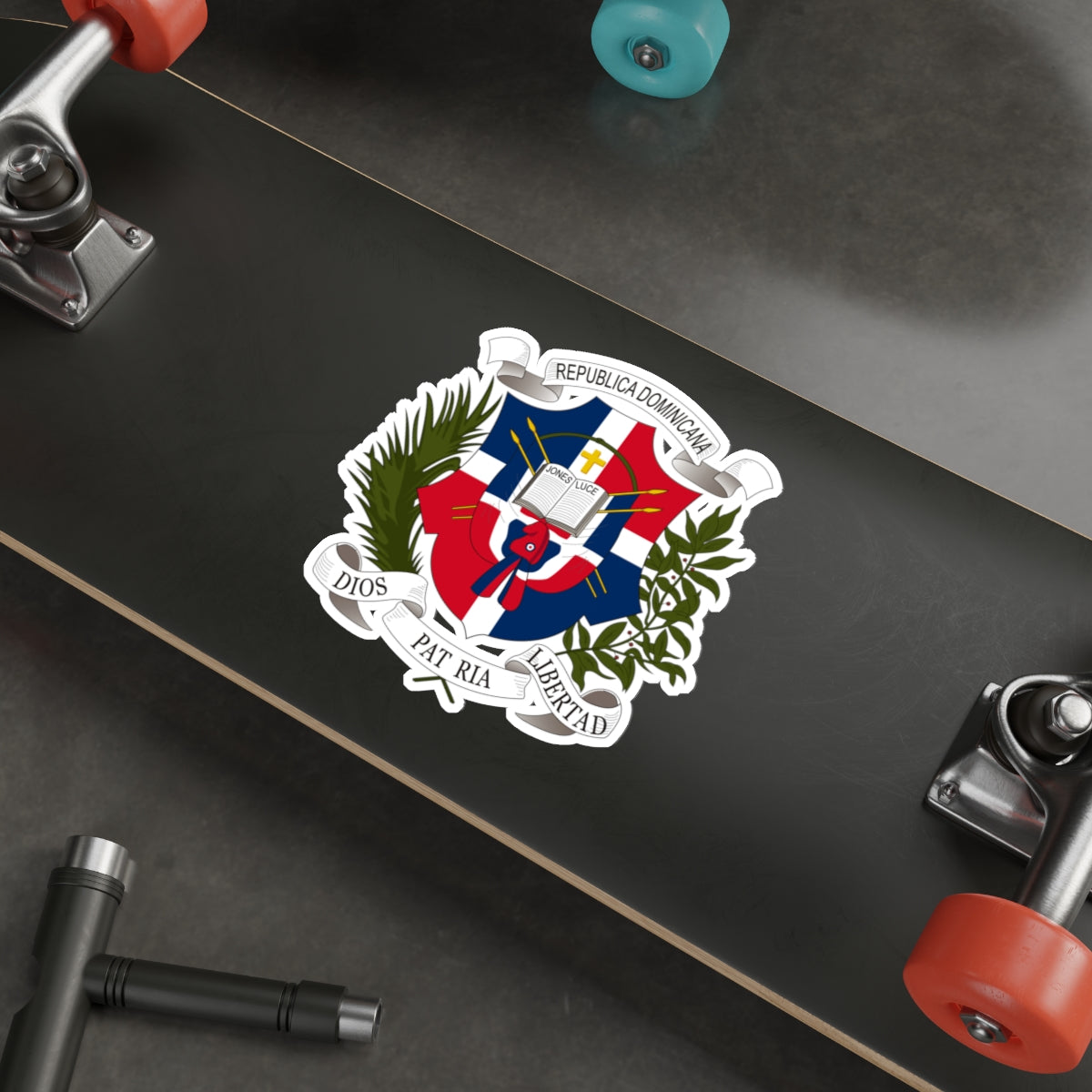 Coat of arms of the Dominican Republic (1860) STICKER Vinyl Die-Cut Decal-The Sticker Space