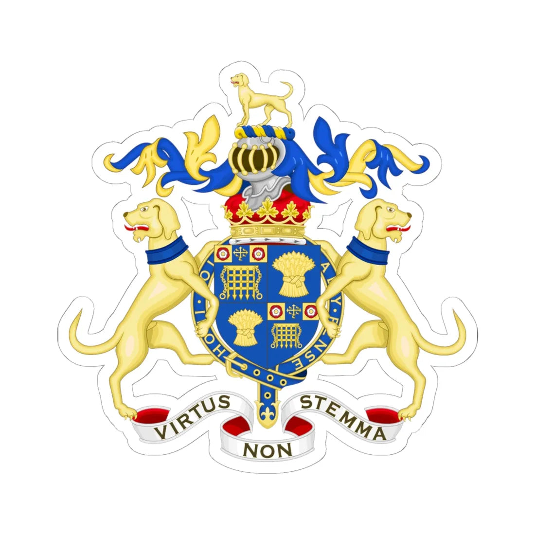 Coat of Arms of the Duke of Westminster (United Kingdom) (Coat of Arms) STICKER Vinyl Kiss-Cut Decal 6 Inch White - The Sticker Space