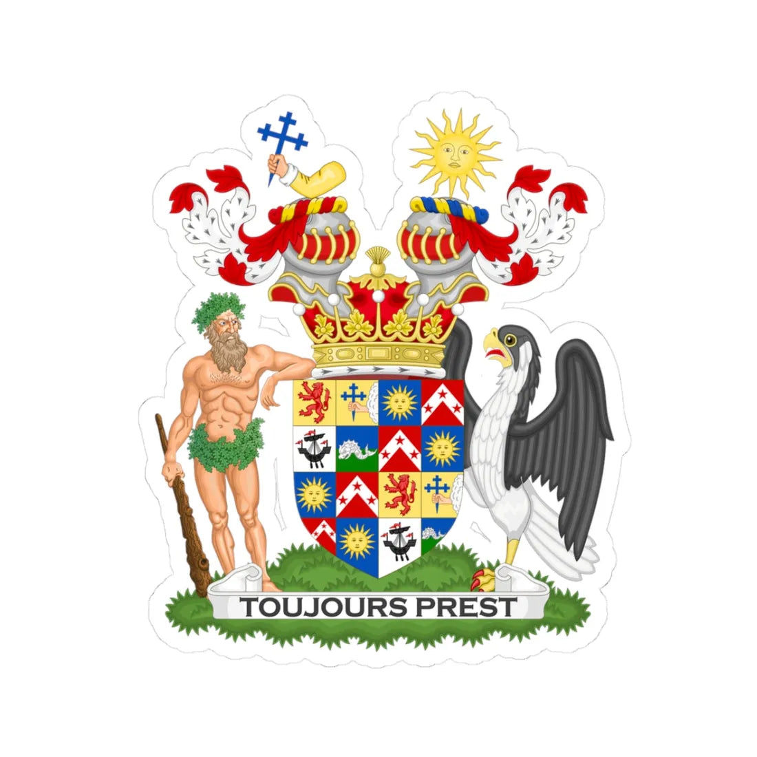 Coat of Arms of the Earl of Antrim (Ireland) (Coat of Arms) STICKER Vinyl Kiss-Cut Decal 3 Inch White - The Sticker Space