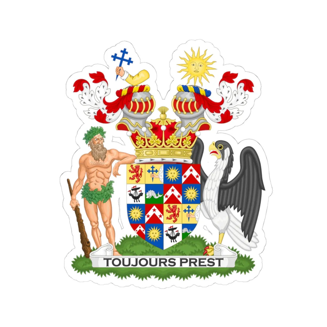 Coat of Arms of the Earl of Antrim (Ireland) (Coat of Arms) STICKER Vinyl Kiss-Cut Decal 4 Inch White - The Sticker Space