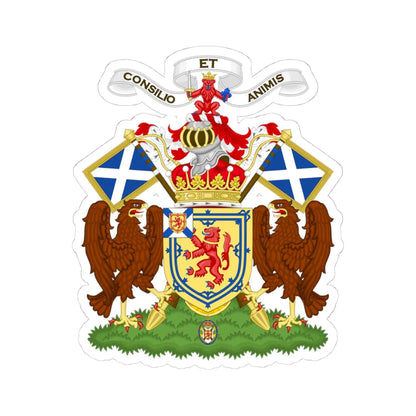 Coat of Arms of the Earl of Lauderdale (Canada) (Coat of Arms) STICKER Vinyl Kiss-Cut Decal 4 Inch White - The Sticker Space
