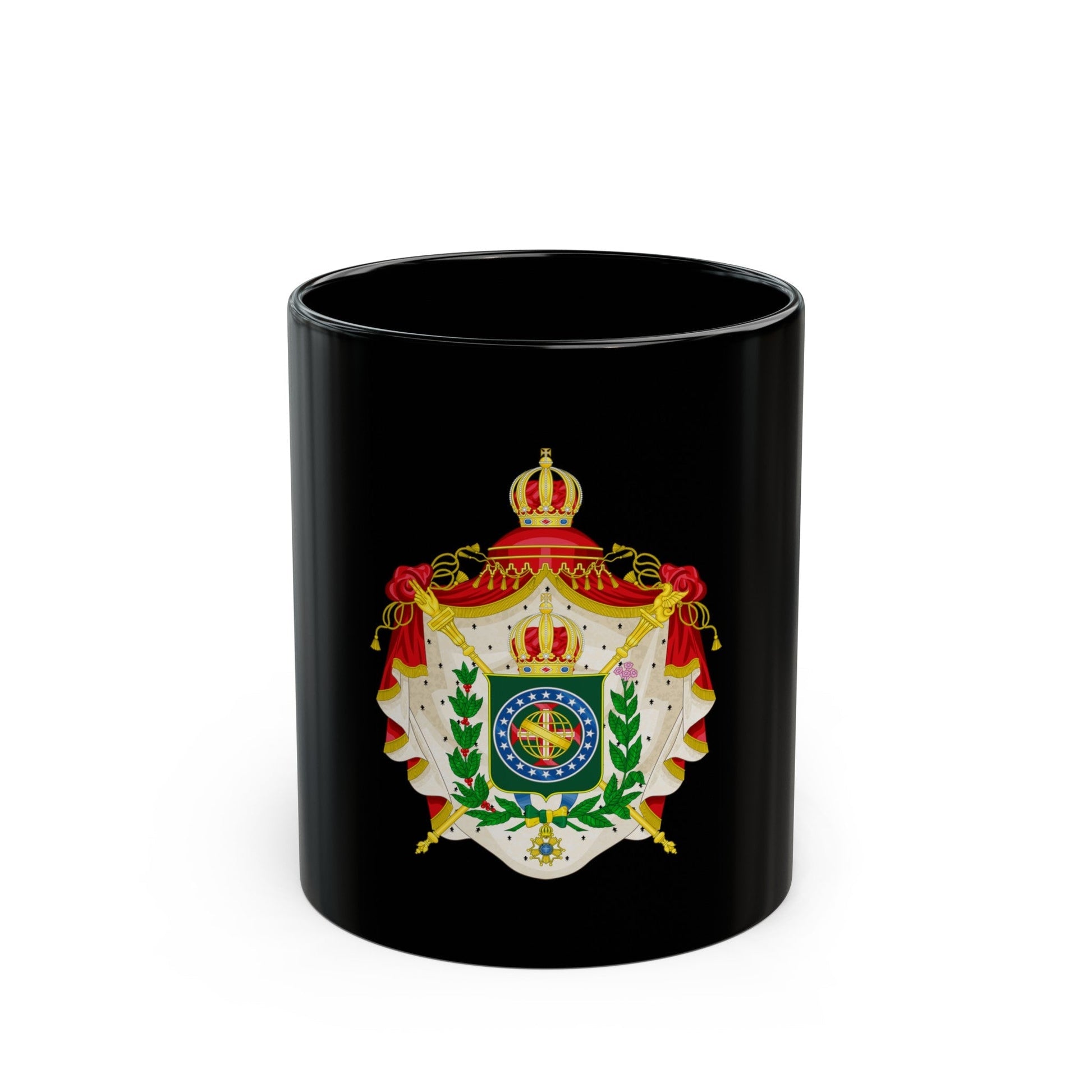 Coat of arms of the Empire of Brazil - Black Coffee Mug-11oz-The Sticker Space