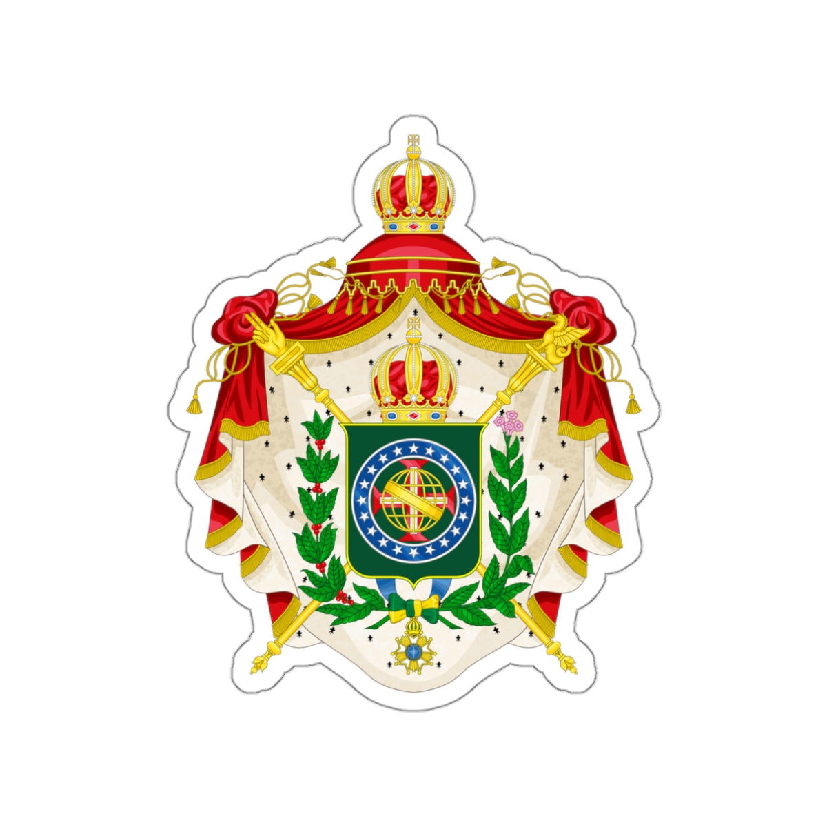 Coat of arms of the Empire of Brazil STICKER Vinyl Die-Cut Decal-White-The Sticker Space