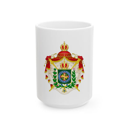 Coat of arms of the Empire of Brazil - White Coffee Mug-15oz-The Sticker Space