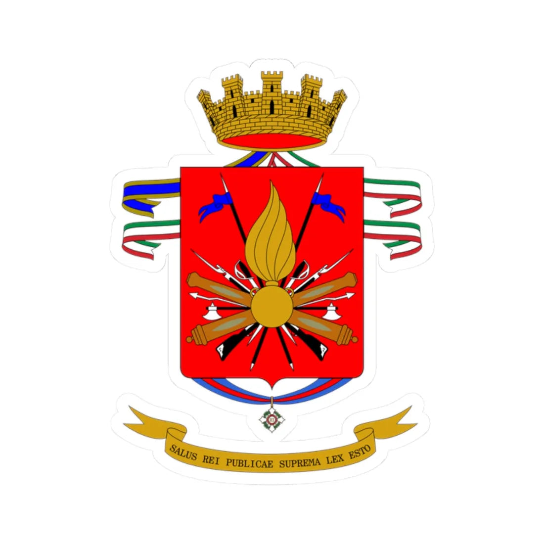 Coat of arms of the Esercito Italiano 1991-2014 (Italy) (Coat of Arms) STICKER Vinyl Kiss-Cut Decal 2 Inch White - The Sticker Space