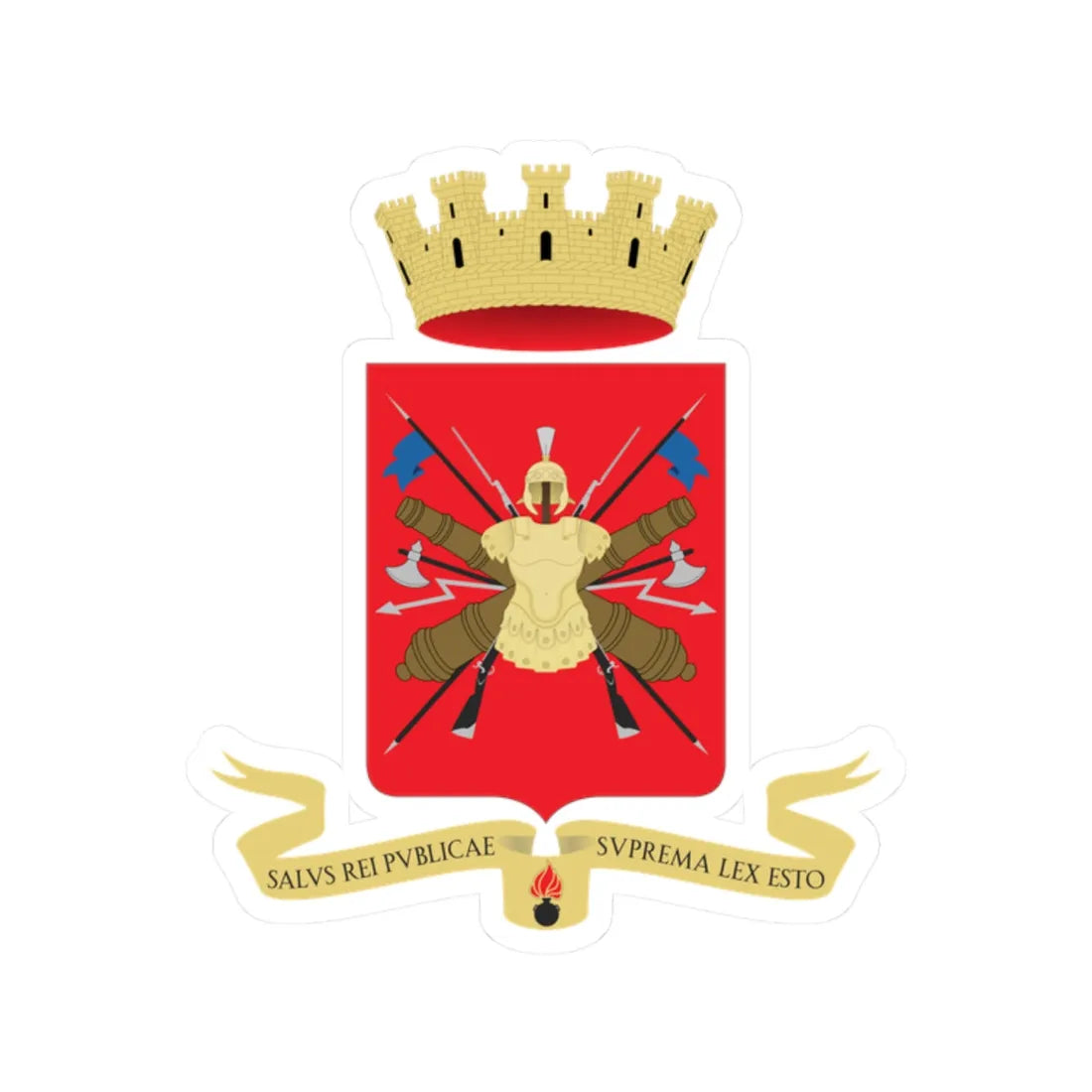 Coat of arms of the Esercito Italiano (Italy) (Coat of Arms) STICKER Vinyl Kiss-Cut Decal 2 Inch White - The Sticker Space