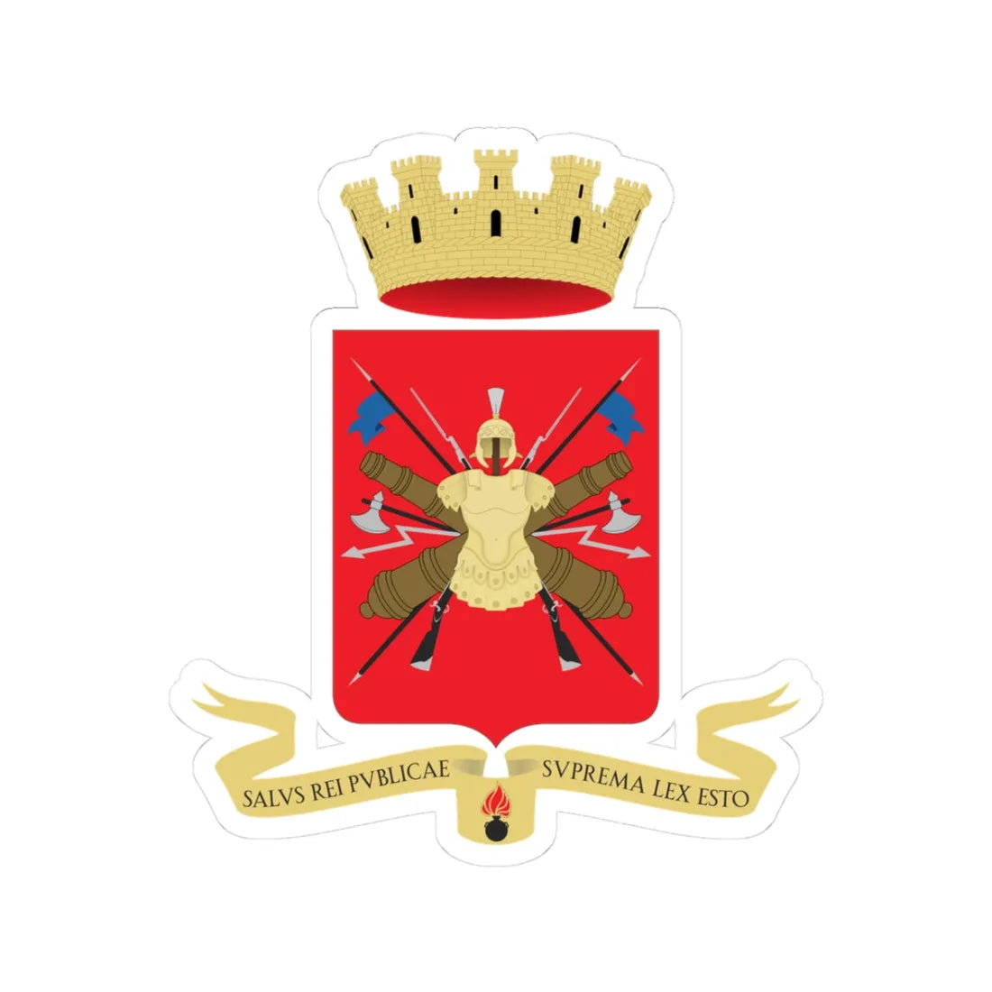 Coat of arms of the Esercito Italiano (Italy) (Coat of Arms) STICKER Vinyl Kiss-Cut Decal 3 Inch White - The Sticker Space