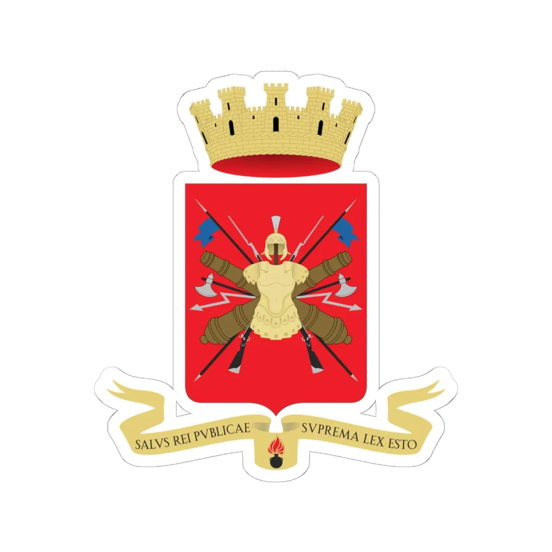 Coat of arms of the Esercito Italiano (Italy) (Coat of Arms) STICKER Vinyl Kiss-Cut Decal 6 Inch White - The Sticker Space